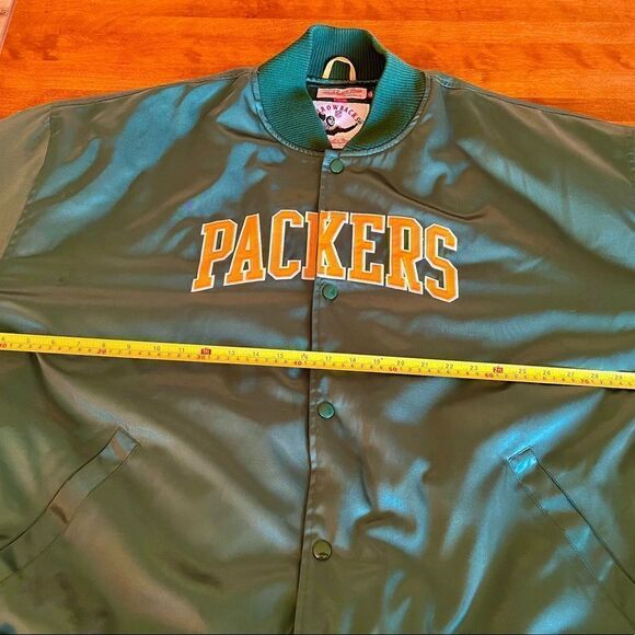NWT MITCHELL NESS NFL THROWBACKS GREEN BAY PACKERS SATIN JACKET SIZE 4XL NOS - Picture 4 of 13